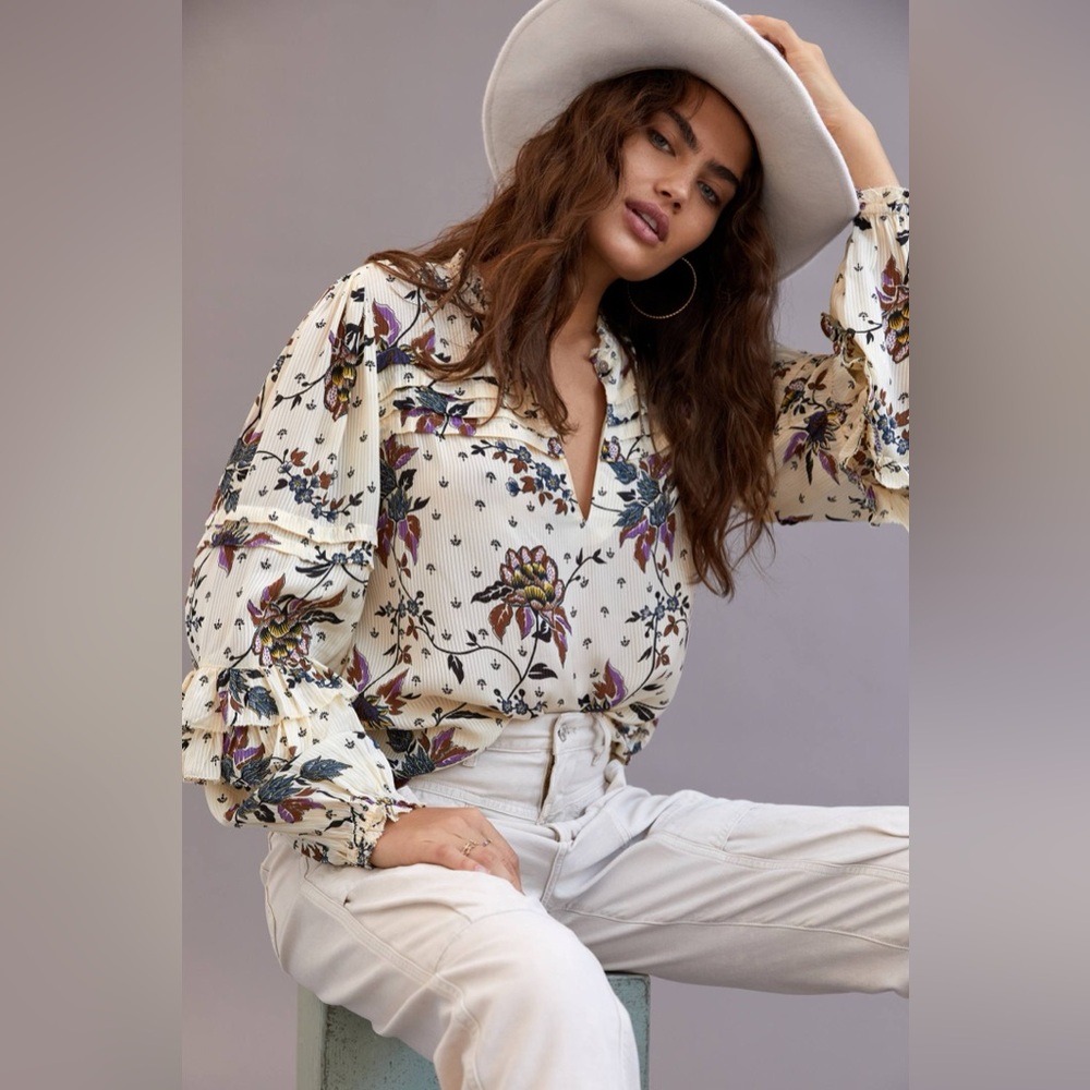 Scotch & Soda Ruffled Floral Blouse